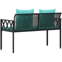 vidaXL Bänke für Outdoor 2 -Seater 116 x 56 x 75 cm Poly-Rattan