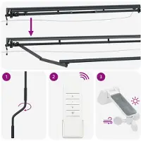 vidaXL Elektrische Markisenrahmen mit LEDs Anthrazit 4 x 2 m Aluminium