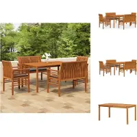 vidaXL 5-tlg. Garten-Essgruppe mit Kissen Massivholz Akazie - Gartenmöbel-Sets