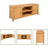 The Living Store TV-Schrank 110x35x44 cm Massivholz Eiche