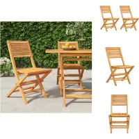 vidaXL Gartenstühle 2 Stk. Klappbar 47x62x90 cm Massivholz Teak - Gartenstühle