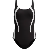 Speedo Badeanzug "QUANTUM CONTOUR 1PC BLK/WHT", Damen, Gr. 40, N-Gr, schwarz-weiß (blk, wht), Obermaterial: 78% Polyester, 22% Elasthan, Badeanzüge Badeanzug