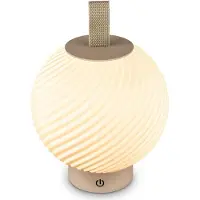 Briloner LED-Akku-Tischlampe Brilo unplugged Globe, beige/weiß IP44