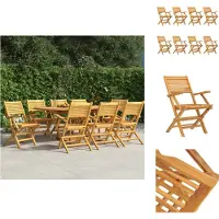 vidaXL Gartenstühle 8 Stk. Klappbar 55x62x90 cm Massivholz Teak - Gartenstühle