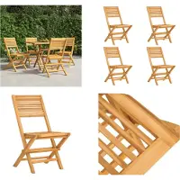 vidaXL Gartenstühle 4 Stk. Klappbar 47x62x90 cm Massivholz Teak - Klappbarer Gartenstuhl - Klappbare Gartenstühle - Gartenstuhl Klappbar - Gartenstühle Klappbar