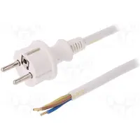 Plastrol Anschlusskabel 5m IP44 mit geradem Stecker 250V 16A 3x2,5 mm2 H05VV-F PP-40H Weiß W-98396