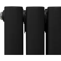 Monster Oval Röhrenheizkörper mit Spiegel - 1800mm x 380mm - Schwarz