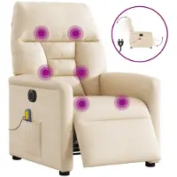 vidaXL Massagesessel Elektrisch Beige Mikrofasergewebe
