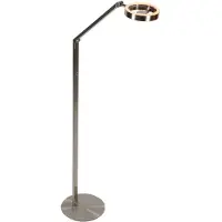 Steinhauer LED-Stehleuchte Ringlux stahlfarben, Metall, 2.700 K, Dimmer