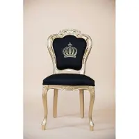Casa Padrino Luxus Barock Esszimmerstuhl Pompöös von Harald Glööckler Schwarz / Gold, 48x54x105 cm