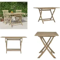 vidaXL Gartentisch Klappbar Grau 120x70x75 cm Massivholz Teak - Klappbarer Gartentisch - Klappbare Gartentische - Gartentisch - Outdoor Tisch
