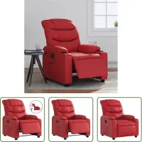The Living Store Relaxsessel Elektrisch Rot Kunstleder
