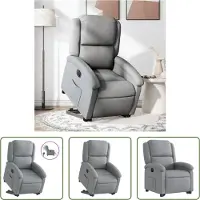 The Living Store Relaxsessel mit Aufstehhilfe Elektrisch Hellgrau Stoff