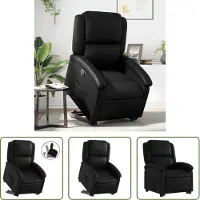 The Living Store Relaxsessel mit Aufstehhilfe Schwarz Kunstleder