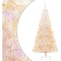 The Living Store Künstlicher Weihnachtsbaum Schillernde Spitzen Weiß 240 cm PVC