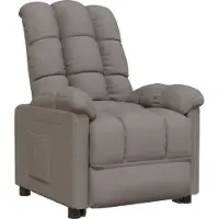 Syfax Relaxsessel aus Stoff Taupe mit manueller Liegefunktion und verstellbarer Kopf- und Fußstütze, 74x99x102 cm