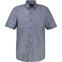 Lerros Kurzarmhemd "Kurzarmhemd, unifarben aus pflegeleichtem Materialmix", Herren, Gr. XXL, Normalgrößen, grau (classic navy), 60% Polyester, 40% Baumwolle, Hemden Kurzarmhemd