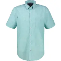 Lerros Kurzarmhemd "Kurzarmhemd, unifarben aus pflegeleichtem Materialmix", Herren, Gr. XL, Normalgrößen, grün (reef blau), 60% Polyester, 40% Baumwolle, Hemden Kurzarmhemd