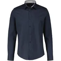 Lerros Langarmhemd "Poplinhemd, Kentkragen", Herren, Gr. 6XL, extraweit, blau (classic navy), 100% Baumwolle, Hemden Langarmhemd