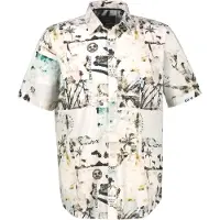 Lerros Leichtes Kurzarmhemd im Hawaii-Look für kühlen Komfort - Broken White - XXXL