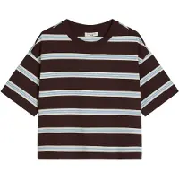 Marc O'Polo T-Shirt DENIM, Damen, Gr. XXL, braun (schwarz braun), Jersey, Obermaterial: 100% Baumwolle, relaxed fit normal, Rundhals, Shirts T-Shirt, relaxed aus Heavy Jersey