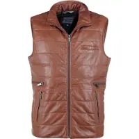 Jcc Lederweste "Lederweste 3102179", Herren, Gr. 50, braun (cognac), Obermaterial: 100% Lammnappaleder LANA. Futter: 100% Polyester PES., Westen Lederweste