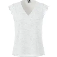 Pieces Spitzentop "PCOLLINE SL LACE V-NECK TOP WVN NOOS"
