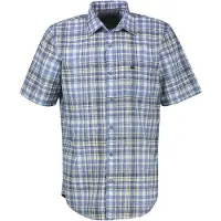 Lerros Karohemd "Kurzarmhemd in frischem Karo-Look aus luftigem Mischgewebe", Herren, Gr. XXL, Normalgrößen, blau (classic navy), 60% Polyester, 40% Baumwolle, Hemden Karohemd