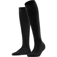 Falke Vitalizer Damen Kniestrümpfe, 41-42, Schwarz, Uni, Baumwolle