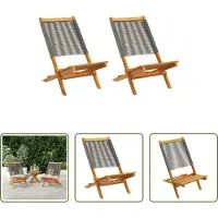The Living Store Gartenstühle 2 Stk. Grau Massivholz Akazie und Polypropylen