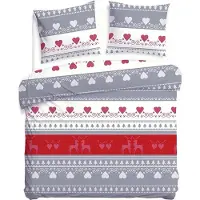 Darymex Flanellbettwäsche, dick, warm 160x200 31516-1 Weihnachten, Rentier