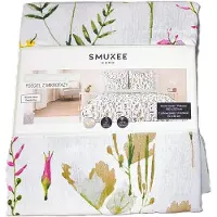Smukee Microfaser Satin Blumen Bettwäsche Set 160x200cm