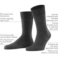 Falke 1100000002199 "Teppich im Schuh", Herren, Gr. 45-46, grau (dunkelgrau), Merinowolle, Polyamid, unifarben, Socken 1100000002199, mit Plüschsohle atmungsaktiv, klimaregulierend, geruchshemmend