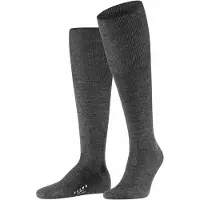 Falke Airport Herren Kniestrümpfe, 39-40, Grau, Uni, Schurwolle