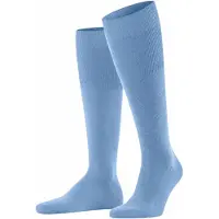 Falke Airport Herren Kniestrümpfe, 41-42, Blau, Uni, Schurwolle