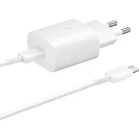 Samsung Schnellladegerät USB-C mit Kabel 25W weiß BULK