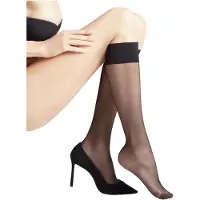 Falke Seidenglatt 15 DEN Damen Kniestrümpfe, 39-42, Schwarz, Uni