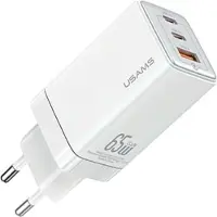 Usams Ład. Siec. 2Xusb-C+1Xusb 65W (Nur Kopf) Gan Pd3.0 +Qc3.0 Schnellladung Biały/Weiß Sandru Serie Cc180Tc02 (Us-Cc180)
