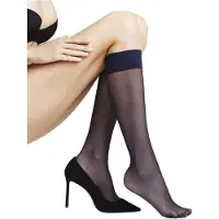 Falke Matt Deluxe 20 DEN Damen Kniestrümpfe, 35-38, Blau, Uni