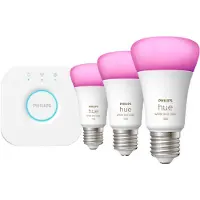 Philips Hue White & Color Ambiance Starter-set: E27 - Smarte Lampe A60 Dreierpack