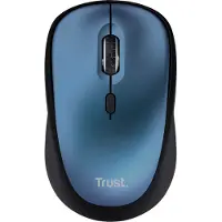 Trust Yvi+ Leise Funkmaus, Nachhaltiges Design, 800-1600 DPI, für Rechts- und Linkshänder, Verstaubarer USB Mikroempfänger, Kompakte Maus Kabellos für Laptop, PC, Desktop, Mac - Blau