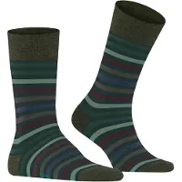 Falke Tinted Stripe Herren Socken, 43-46, Grün, Streifen, Schurwolle