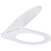 BELVIT WC Slim Sitz, Design WC-Sitz mit Absenkautomatik/Soft-Close - Toilettensitz, Klodeckel Duroplast weiß dünn