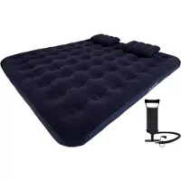 Avenli 24697 Aufblasbare Matratze mit Handpumpe, 2 Kissen, 203 x 183 x 22 cm, blau