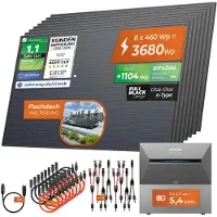 Solarway All In One Balkonkraftwerk mit Speicher 3680W komplett Steckdose - 5,4 kWh Anker Solix 3 PRO Speicher