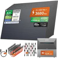 Solarway All In One Balkonkraftwerk mit Speicher 3680W komplett Steckdose - 5,4 kWh Anker Solix 3 PRO Speicher