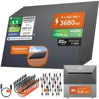 Solarway All In One Balkonkraftwerk mit Speicher 3680W komplett Steckdose - 5,4 kWh Anker Solix 3 PRO Speicher