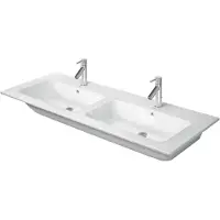 Duravit DU Doppel-WT, Möbel-DWT ME by Starck, 1300mm, m. ÜL, 1 HL je Becken, weiß, DS, 1 Stk.