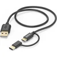 Hama 178327, 1 m, USB A, Micro-USB A, USB 2.0, 0,48 Gbit/s, Schwarz