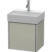 Duravit XSquare Waschtischunterbau wandhängend, eine Tür Anschlag links, 434x397x340mm, XS4060L6060, Farbe: Taupe Seidenmatt Lack